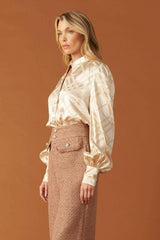 THE ART OF BALANCE WOVEN SATIN TOP - Flying Tomato - Flyclothing LLC
