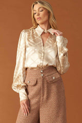 THE ART OF BALANCE WOVEN SATIN TOP - Flying Tomato - Flyclothing LLC