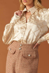 THE ART OF BALANCE WOVEN SATIN TOP - Flying Tomato - Flyclothing LLC
