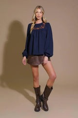 ENCHANTED TO MEET WOVEN TOP - Flying Tomato - Flyclothing LLC