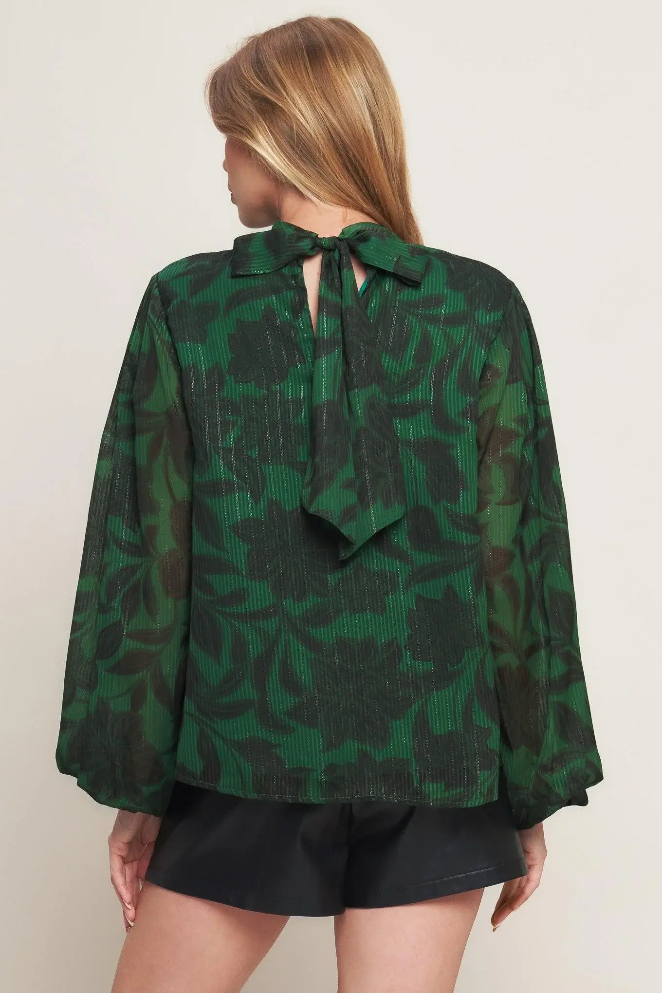 NOIR LEAF GREEN WOVEN TOP - Flying Tomato - Flyclothing LLC