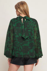 NOIR LEAF GREEN WOVEN TOP - Flying Tomato - Flyclothing LLC