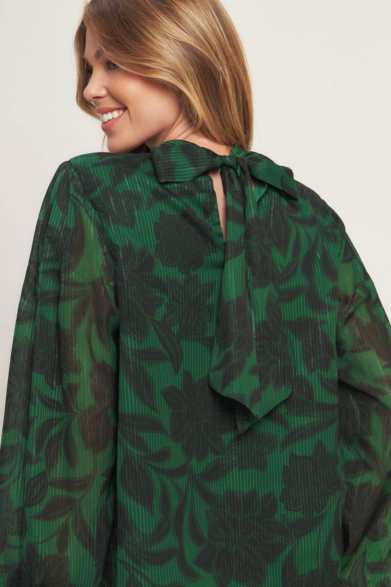 NOIR LEAF GREEN WOVEN TOP - Flying Tomato - Flyclothing LLC
