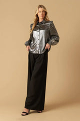 FLIRTY VIBES FOIL COATED TOP - Flying Tomato - Flyclothing LLC