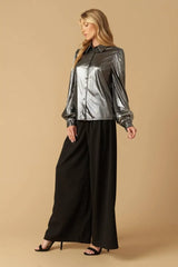 FLIRTY VIBES FOIL COATED TOP - Flying Tomato - Flyclothing LLC