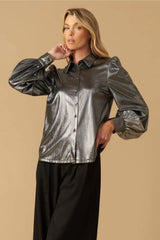 FLIRTY VIBES FOIL COATED TOP - Flying Tomato - Flyclothing LLC