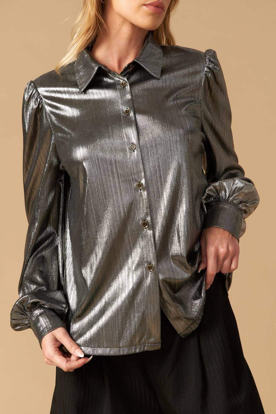 FLIRTY VIBES FOIL COATED TOP - Flying Tomato - Flyclothing LLC