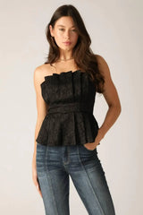 ELEGANT ESSENCE WOVEN TOP - Flying Tomato - Flyclothing LLC