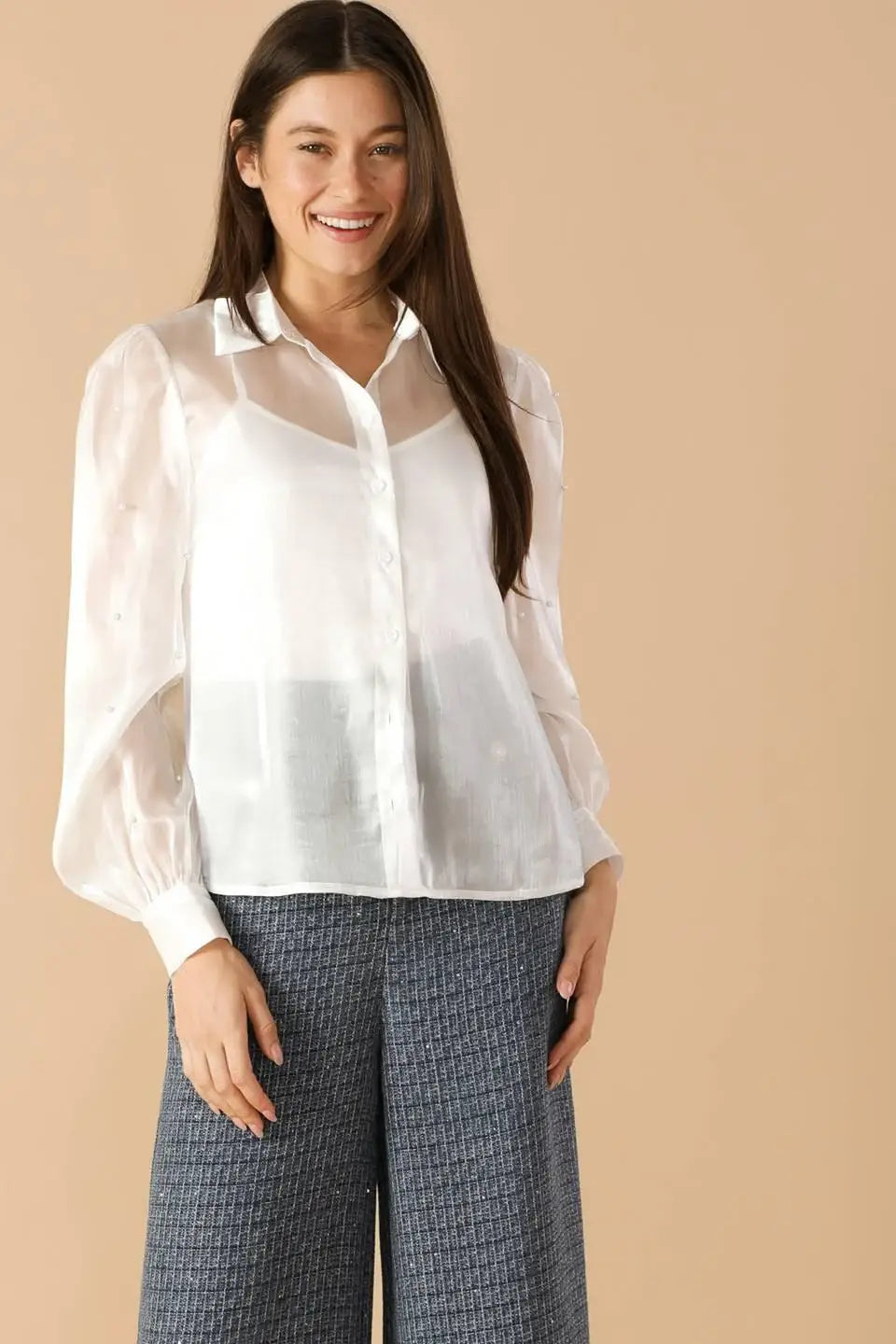 GIRL ON THE GO ORGANZA TOP - Flying Tomato - Flyclothing LLC