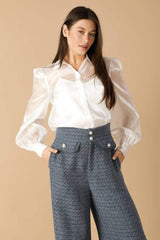 GIRL ON THE GO ORGANZA TOP - Flying Tomato - Flyclothing LLC
