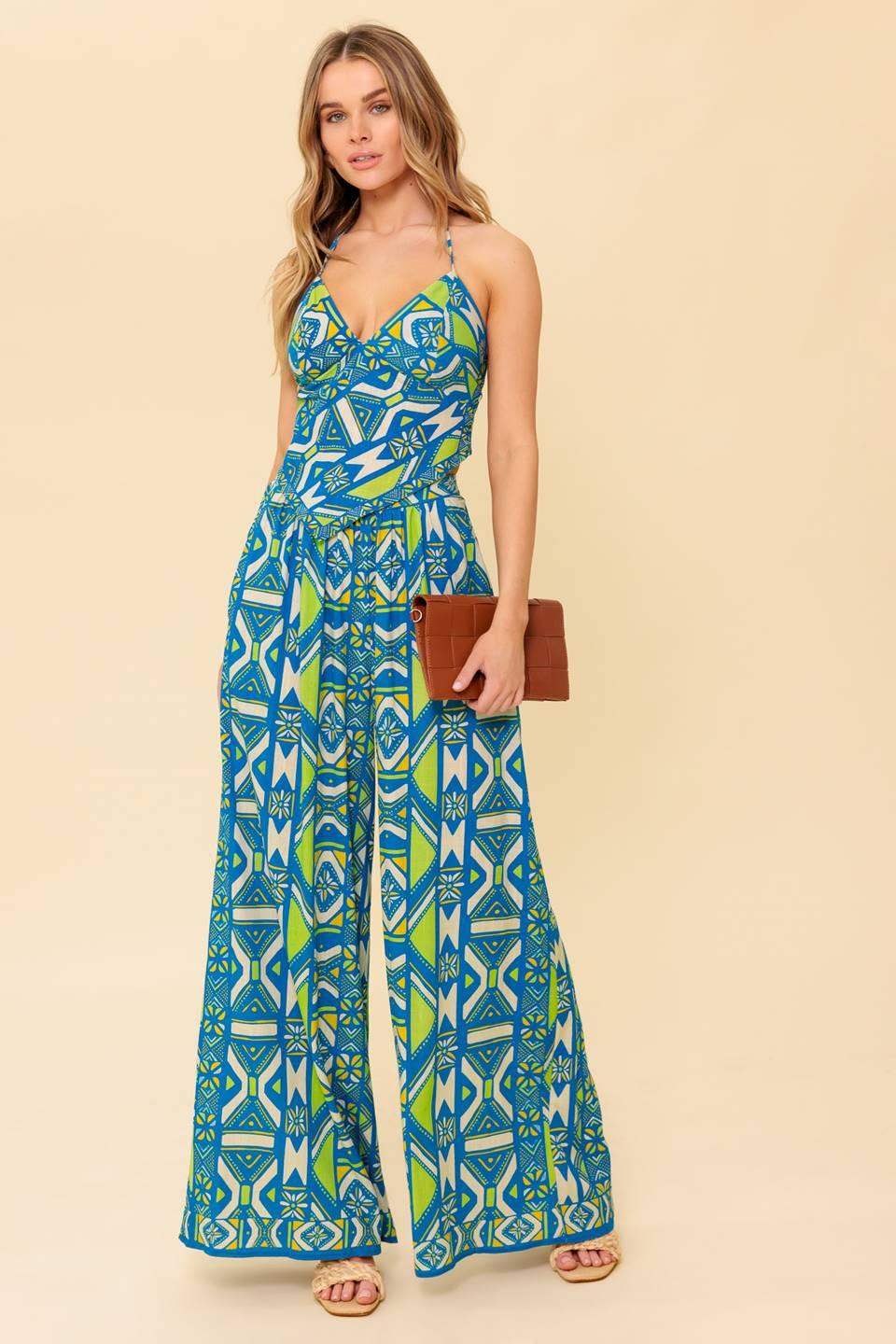 STUN LIKE ME NAVY WOVEN TOP AND PANT SET - Flying Tomato - Flyclothing LLC