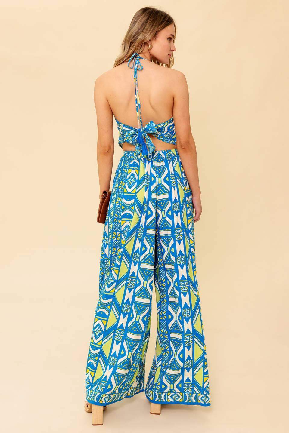 STUN LIKE ME NAVY WOVEN TOP AND PANT SET - Flying Tomato - Flyclothing LLC