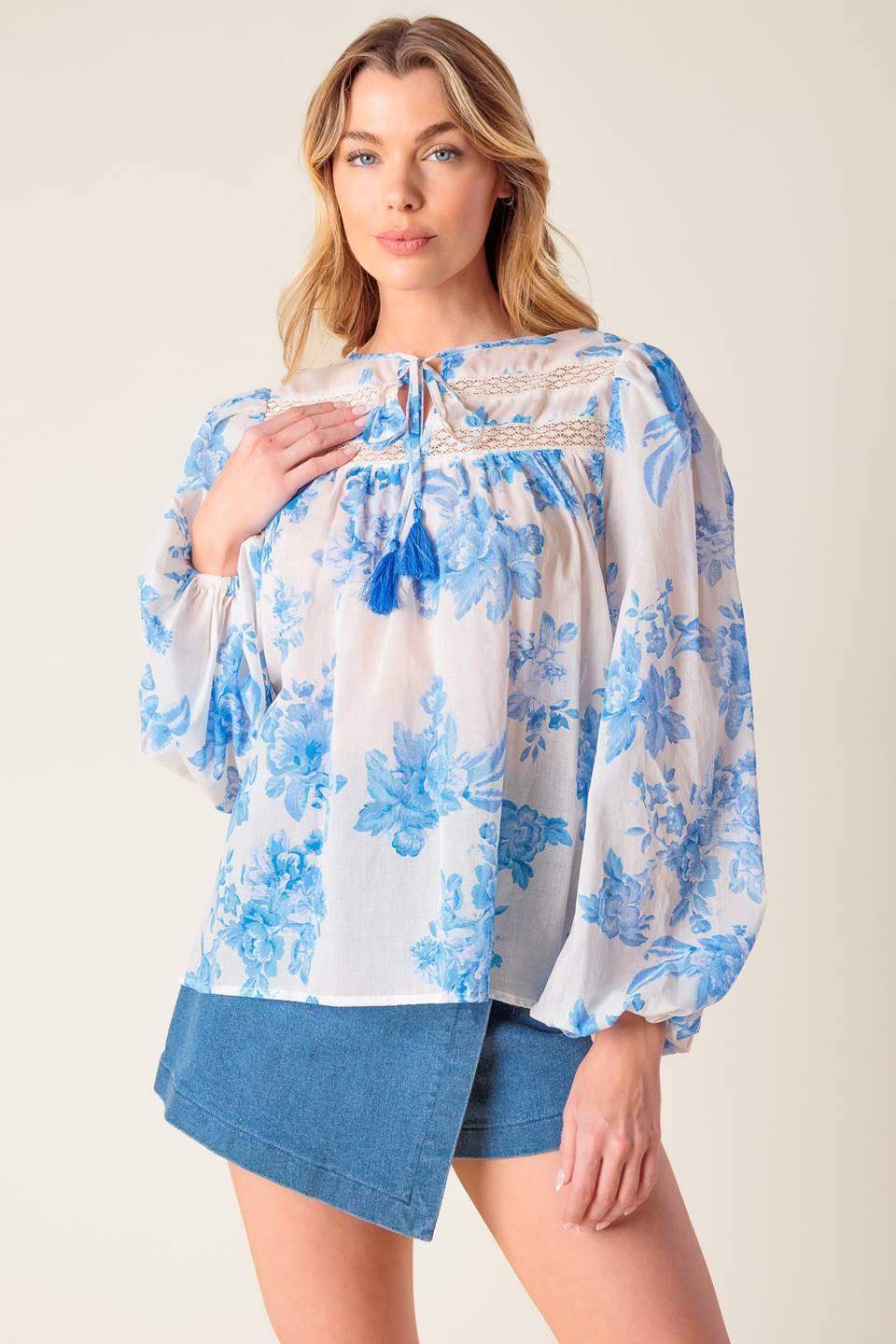 LAGOON DAYDREAMS WOVEN TOP - Flying Tomato - Flyclothing LLC