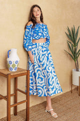 SUNSET SASHAY BLUE TOP AND SKIRT SET - Flying Tomato - Flyclothing LLC