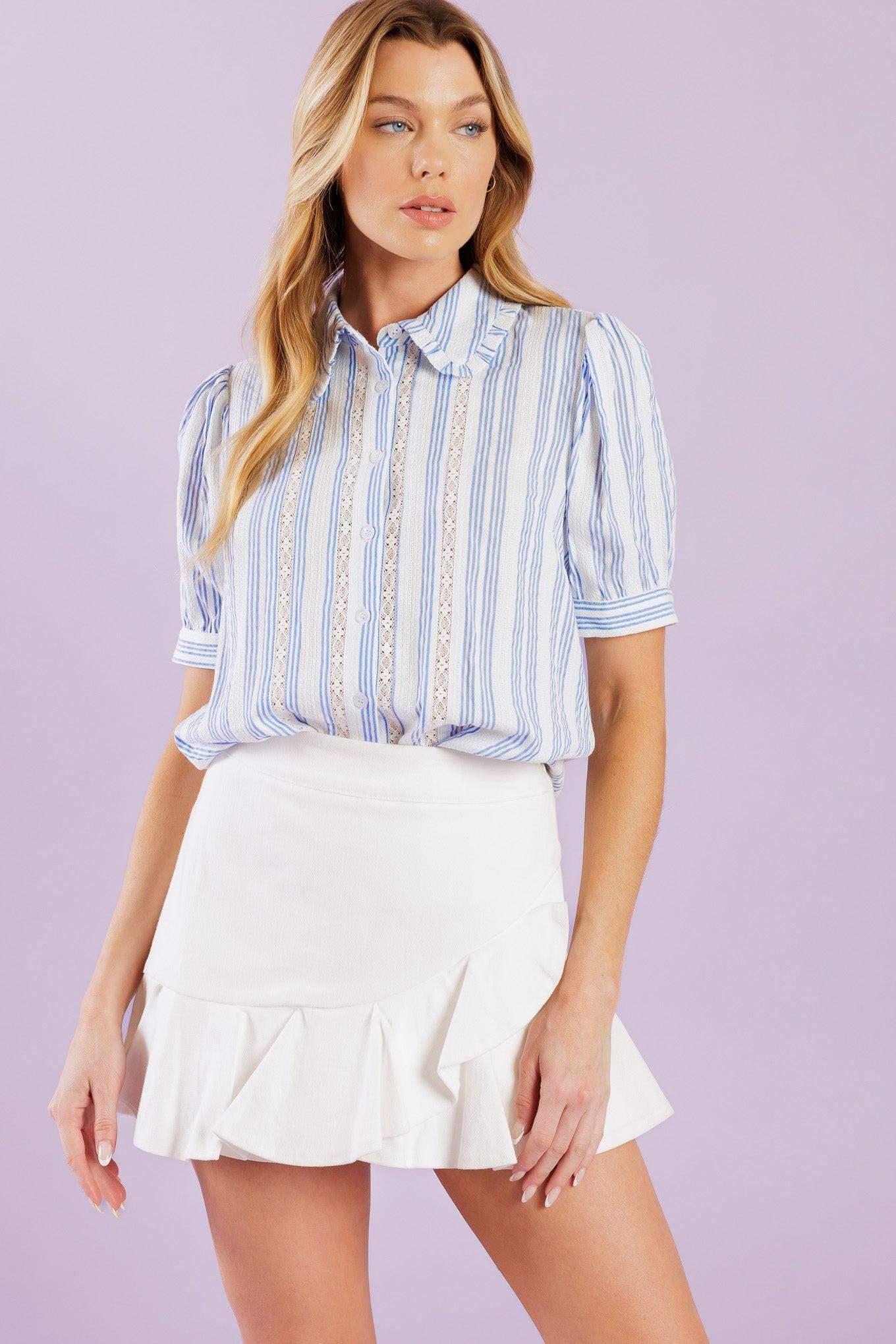 LOVE LETTERS WOVEN TOP - Flying Tomato - Flyclothing LLC