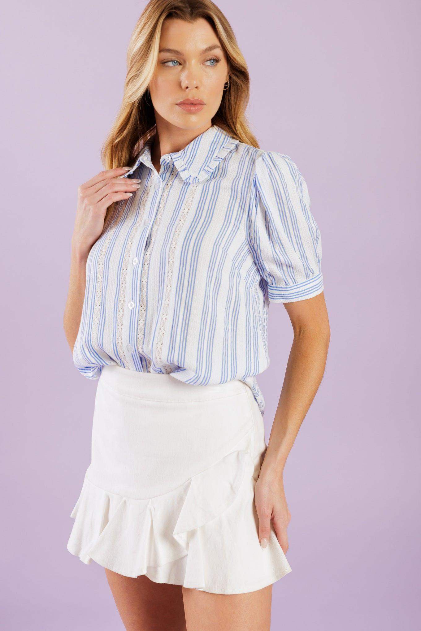 LOVE LETTERS WOVEN TOP - Flying Tomato - Flyclothing LLC