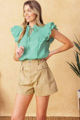 RIVIERA RETREAT WOVEN TOP - Flying Tomato - Flyclothing LLC