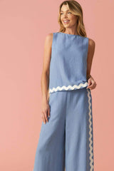 DRIFTING CURRENTS WOVEN TOP - Flying Tomato - Flyclothing LLC