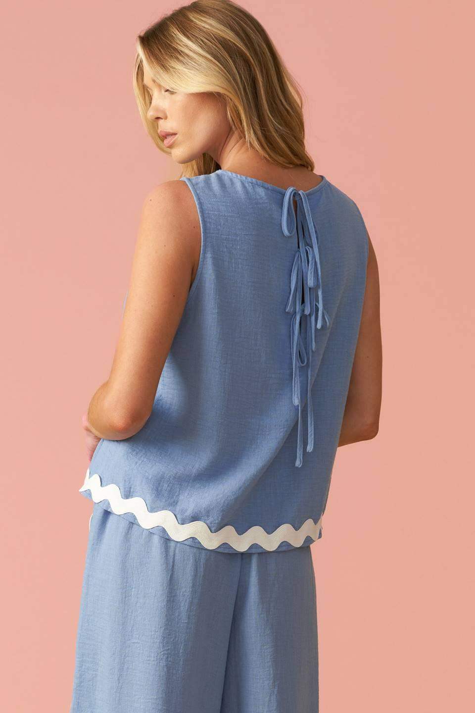 DRIFTING CURRENTS WOVEN TOP - Flying Tomato - Flyclothing LLC