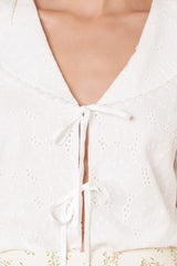 WHAT WILL BE EYELET WOVEN TOP - Flying Tomato - Flyclothing LLC