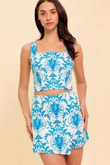 OPEN MINDED BLUE TOP AND SKORT SET - Flying Tomato - Flyclothing LLC