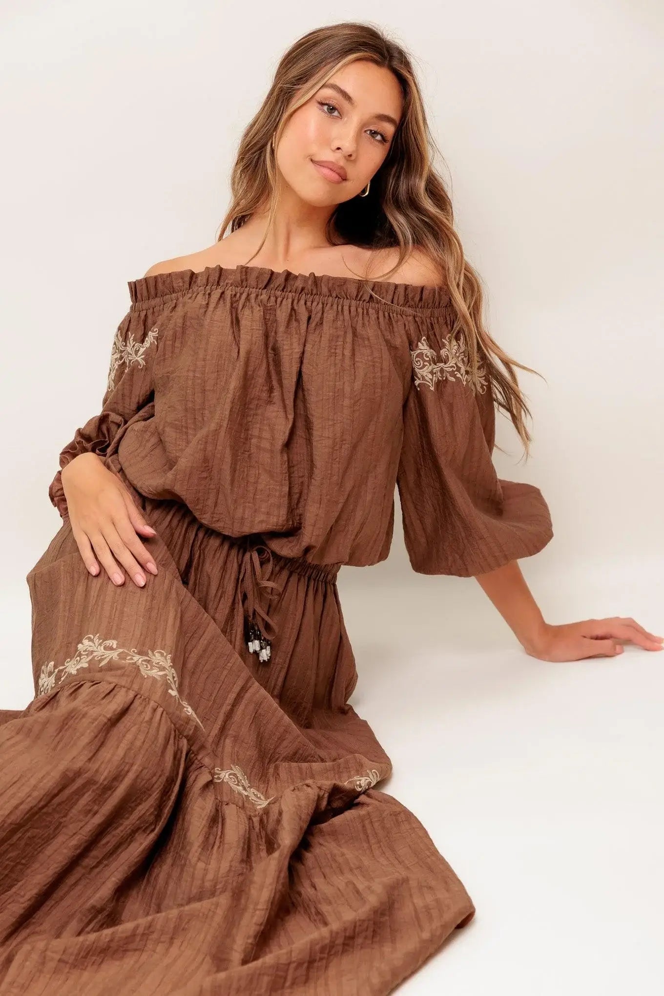 FULL SPEED AHEAD BROWN WOVEN TOP - Flying Tomato - Flyclothing LLC