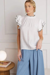 PUSH THE LIMIT WOVEN TOP - Flying Tomato - Flyclothing LLC