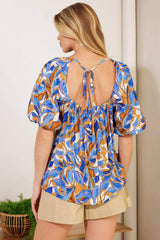 JUST HAVING FUN BLUE WOVEN TOP - Flying Tomato - Flyclothing LLC