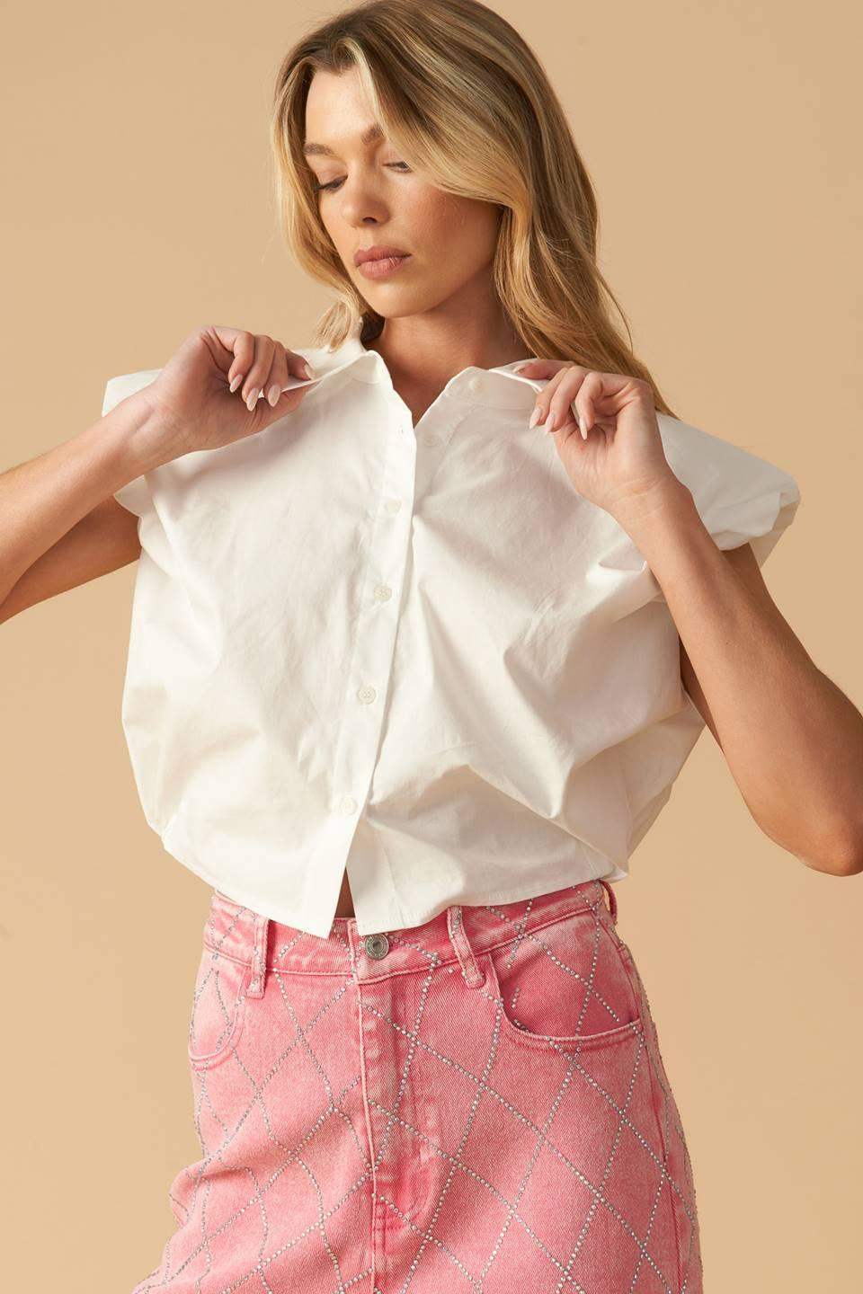 CREATING MEMORIES WOVEN CROP TOP - Flying Tomato - Flyclothing LLC