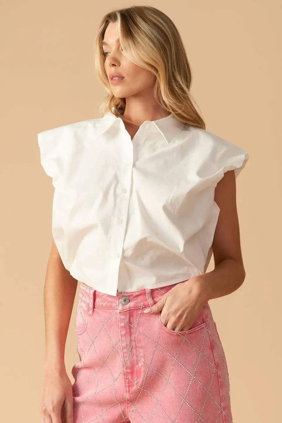 CREATING MEMORIES WOVEN CROP TOP - Flying Tomato - Flyclothing LLC