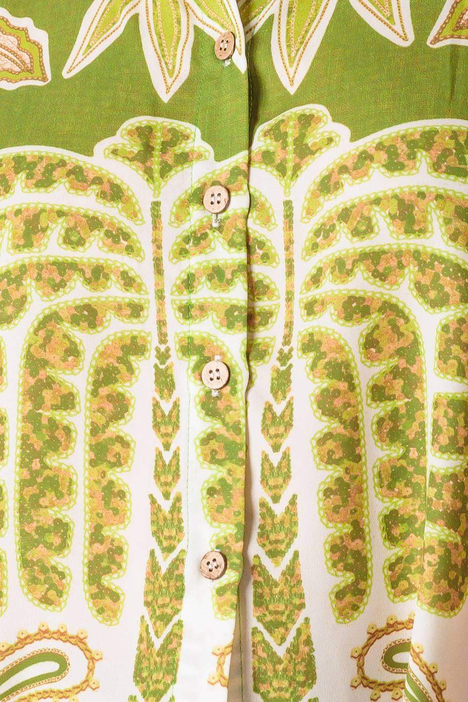 DISTANT ECHOES GREEN WOVEN SHIRT - Flying Tomato - Flyclothing LLC