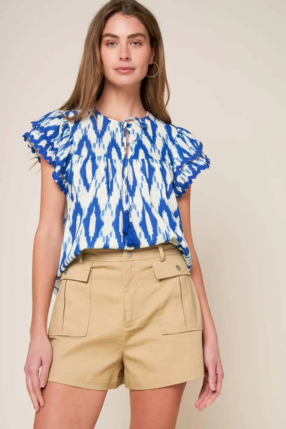 EFFORTLESS SELECTION WOVEN TOP - Flying Tomato - Flyclothing LLC