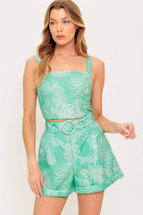 FEELS LIKE FREEDOM MINT WOVEN TOP AND SHORT SET - Flying Tomato - Flyclothing LLC
