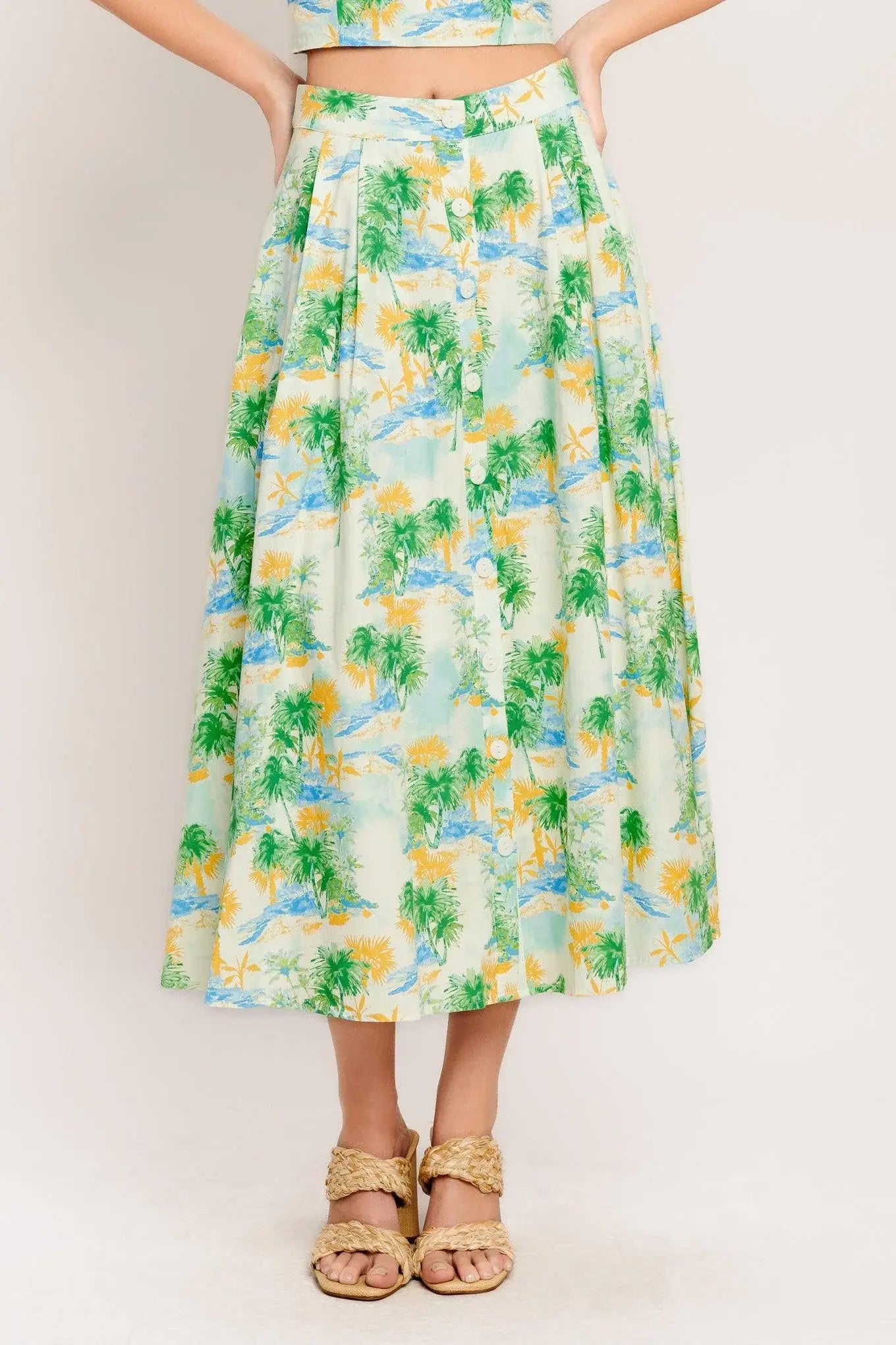 PICTURE PERFECT WOVEN TOP AND SKIRT SET - Flying Tomato - Flyclothing LLC
