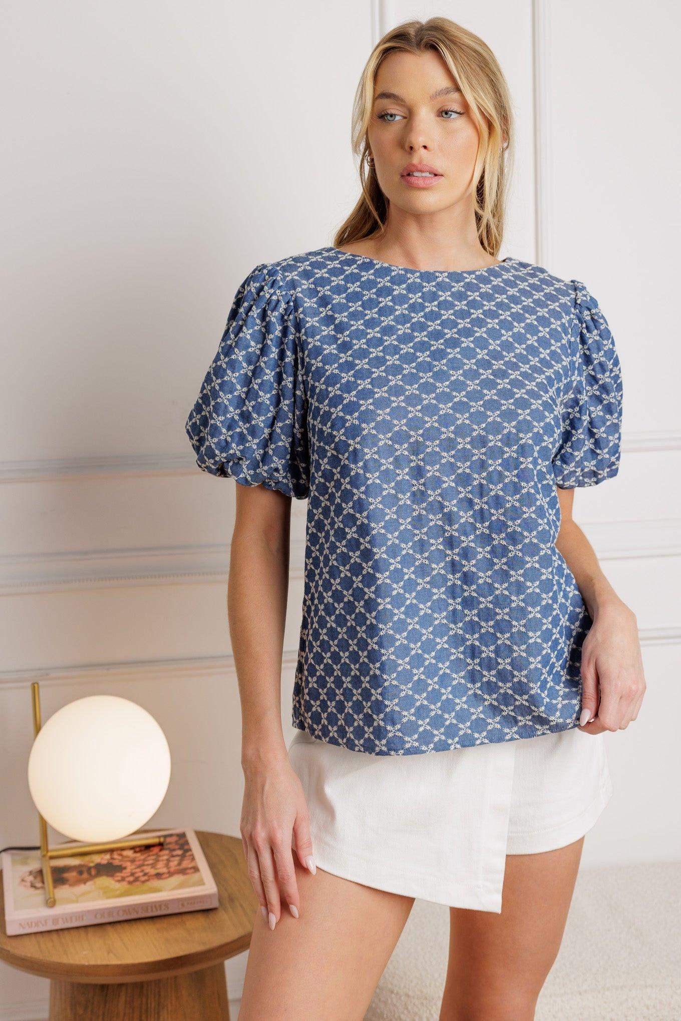 RIPPLES OF TIME WOVEN TOP - Flying Tomato - Flyclothing LLC
