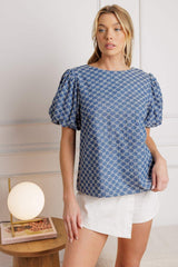 RIPPLES OF TIME WOVEN TOP - Flying Tomato - Flyclothing LLC