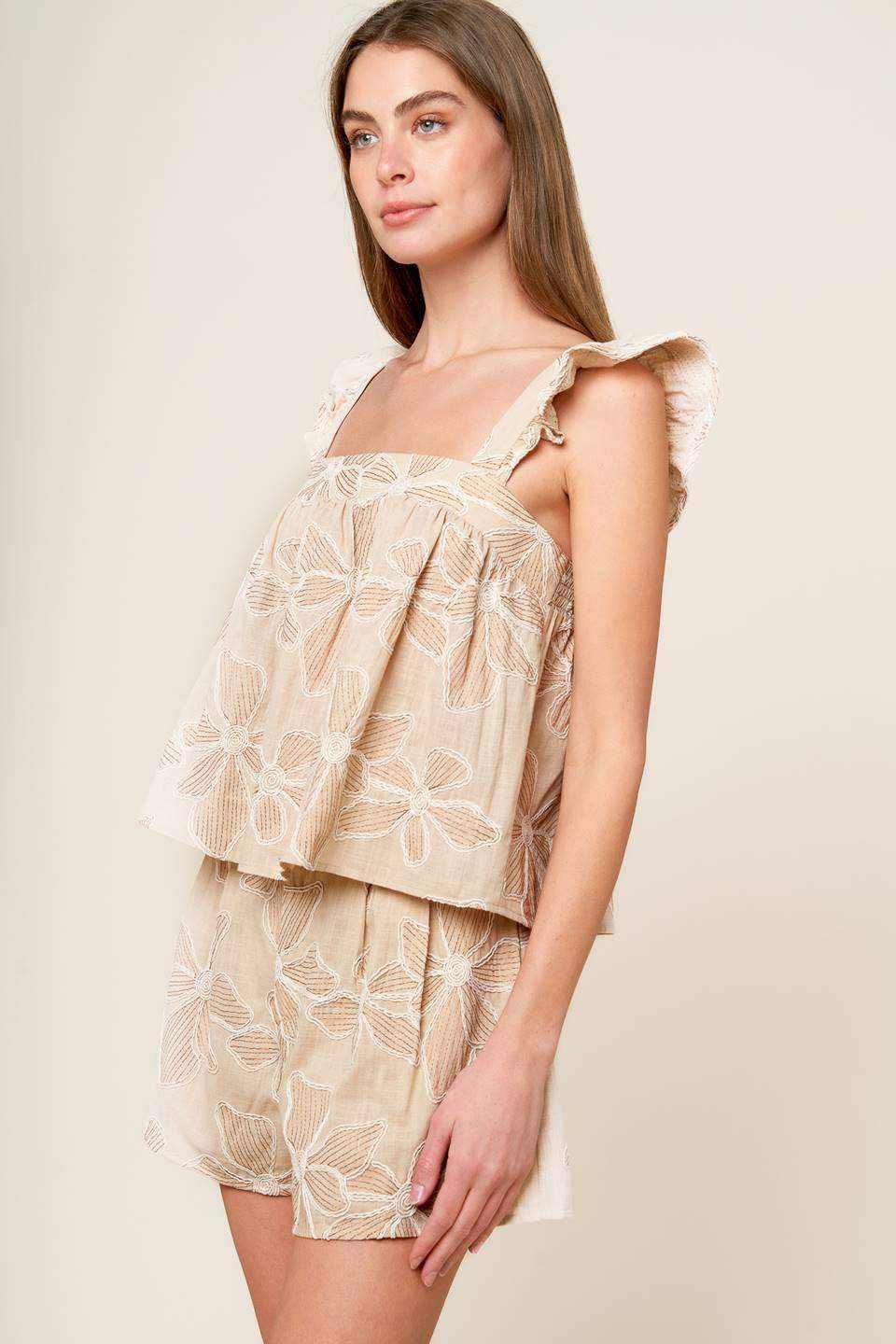 DARCY DREAM WOVEN TOP AND SHORTS SET - Flying Tomato - Flyclothing LLC