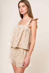 DARCY DREAM WOVEN TOP AND SHORTS SET - Flying Tomato - Flyclothing LLC
