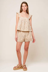 DARCY DREAM WOVEN TOP AND SHORTS SET - Flying Tomato - Flyclothing LLC