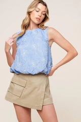 CHICEST STATE BLUE EMBROIDERED TOP - Flying Tomato - Flyclothing LLC