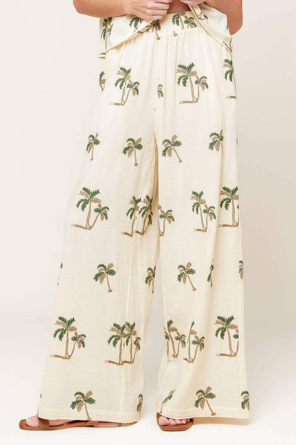 TERRIFIC TIMING IVORY WOVEN TOP AND PANT SET - Flying Tomato - Flyclothing LLC