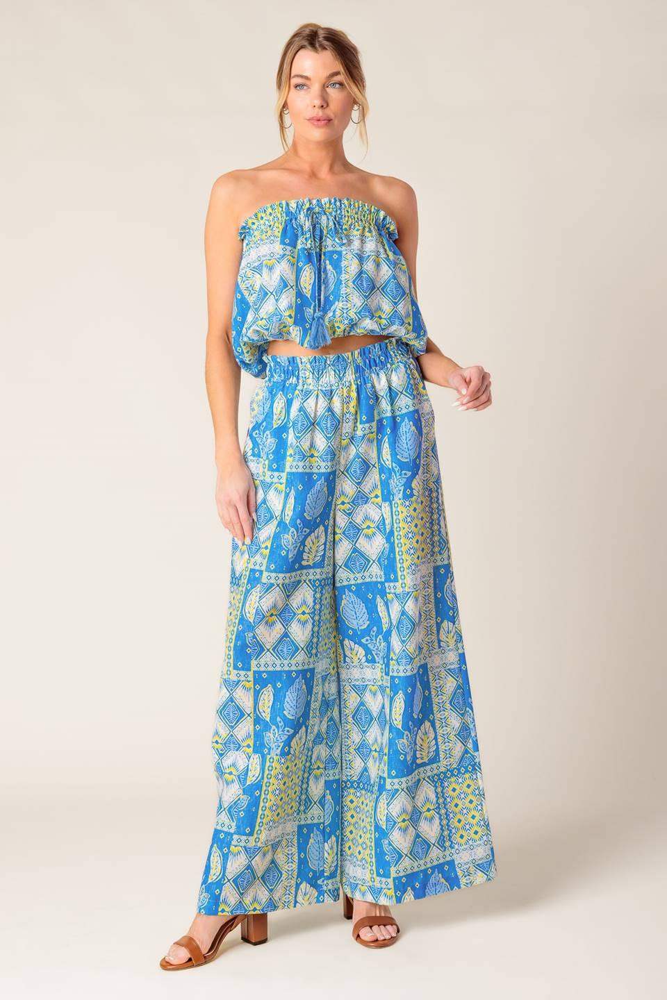 LET'S GET OUT OF TOWN WOVEN TOP AND PANT SET - Flying Tomato - Flyclothing LLC