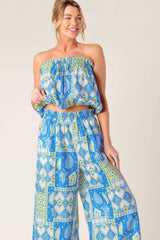 LET'S GET OUT OF TOWN WOVEN TOP AND PANT SET - Flying Tomato - Flyclothing LLC