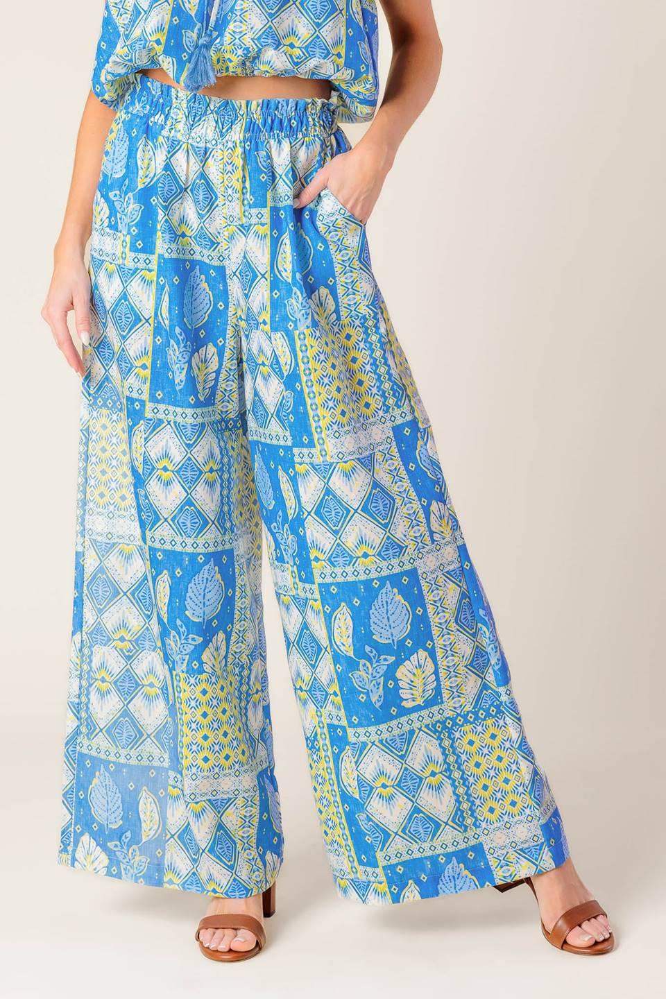 LET'S GET OUT OF TOWN WOVEN TOP AND PANT SET - Flying Tomato - Flyclothing LLC