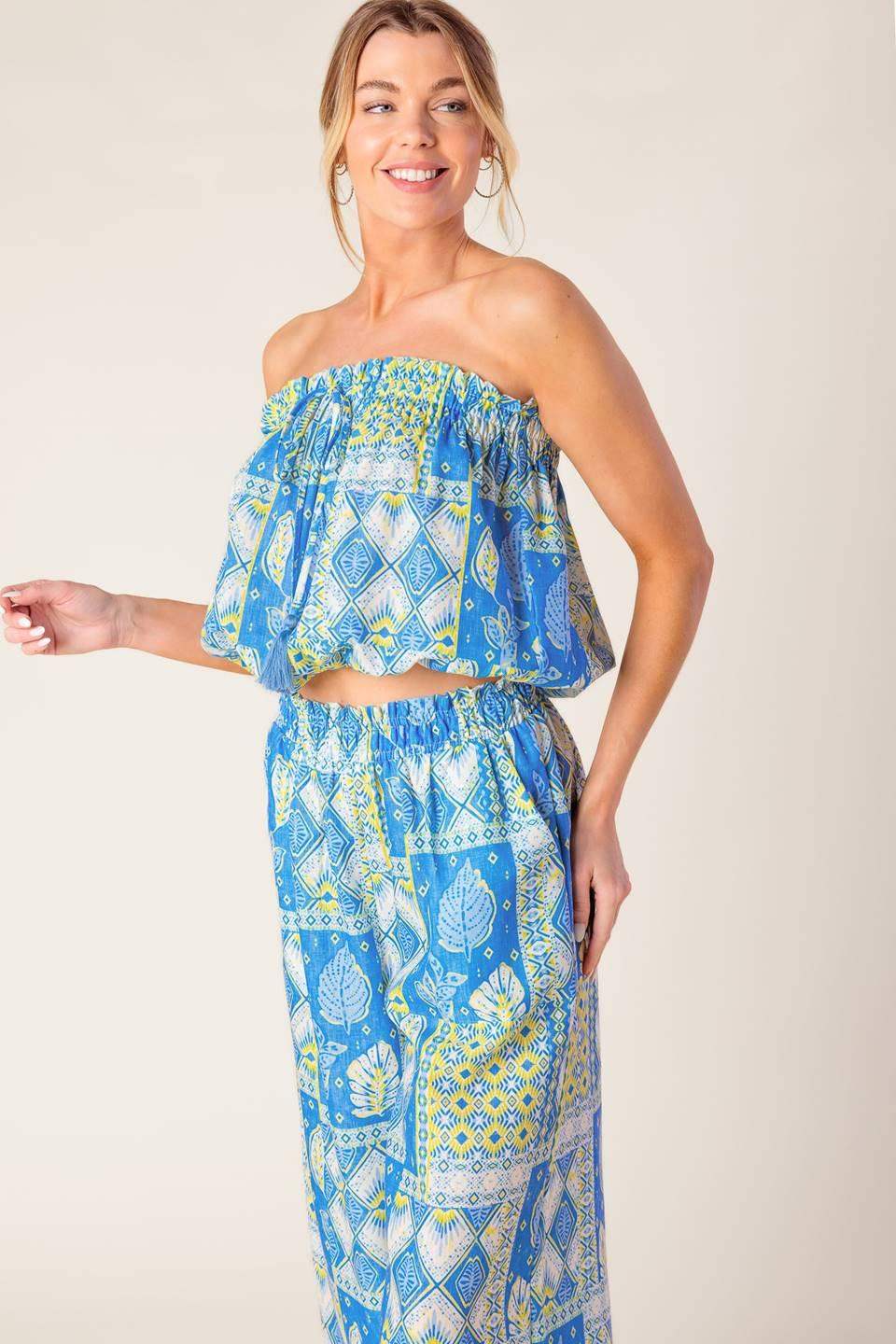 LET'S GET OUT OF TOWN WOVEN TOP AND PANT SET - Flying Tomato - Flyclothing LLC