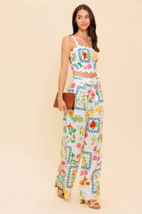 MARIGOLD IVORY WOVEN TOP AND PANT SET - Flying Tomato - Flyclothing LLC