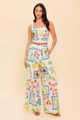MARIGOLD IVORY WOVEN TOP AND PANT SET - Flying Tomato - Flyclothing LLC