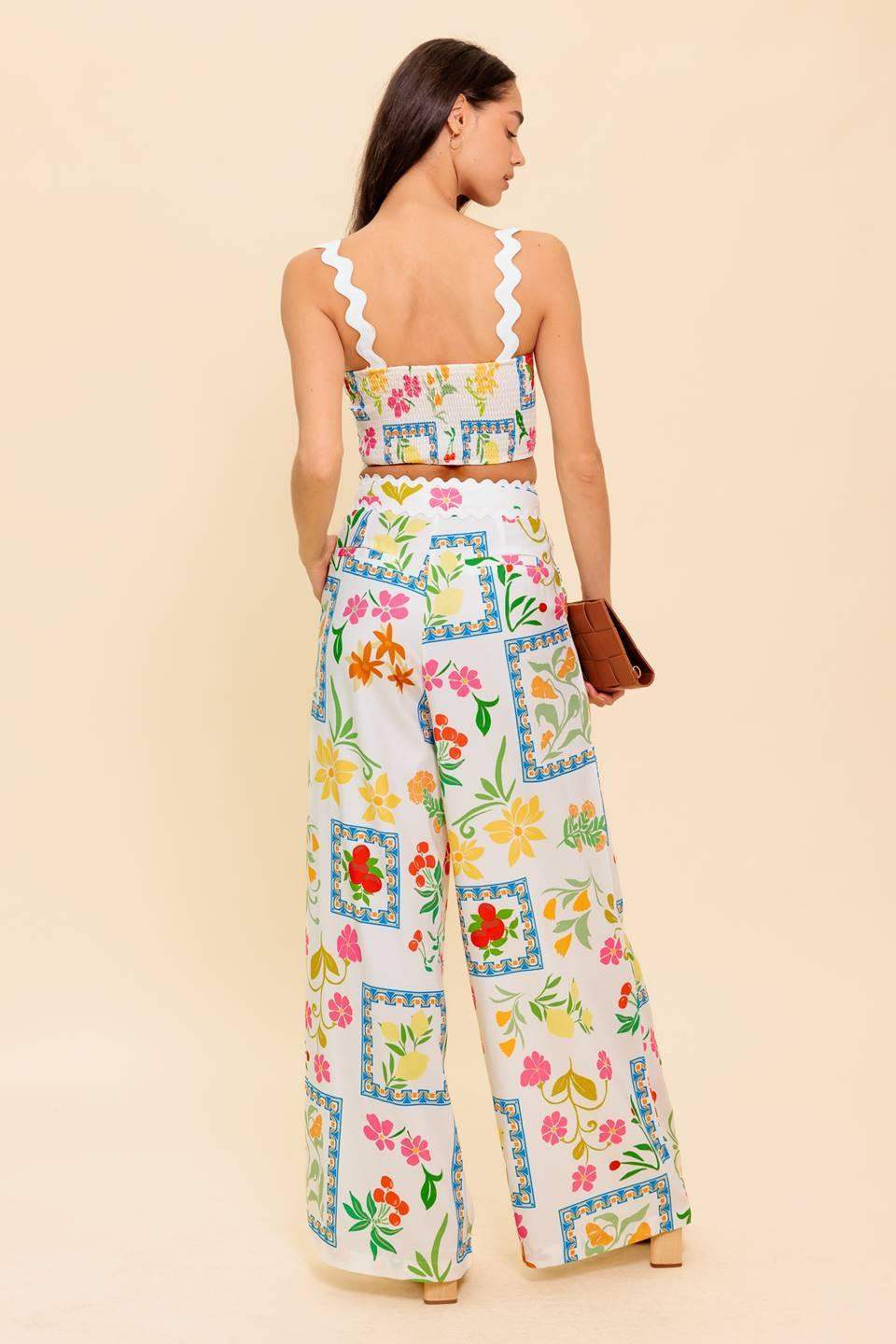MARIGOLD IVORY WOVEN TOP AND PANT SET - Flying Tomato - Flyclothing LLC