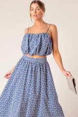 THE BEAUTY OF NOW WOVEN EYELET TOP AND SKIRT SET - Flying Tomato - Flyclothing LLC