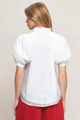VINEYARD STROLL IVORY WOVEN TOP - Flying Tomato - Flyclothing LLC